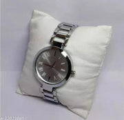 Trendy Women Silver Metal Analog Watch