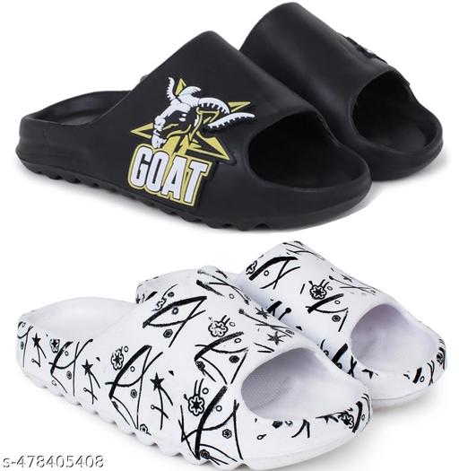 Sliders for Men |Lightweight & Stylish Flipflop Sandal for Men slippers,slides,water proof, for Men stylish | Perfect Filp-Flops for daily wear walking Slippers Combo Pack