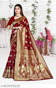 Banarasi Silk Jacquard Work Saree With Blouse