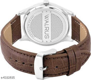 Walrus Veteran Men’s Analog Watch | Silver Roman Dial with Brown Croc-Leather Strap | Japan Movement
