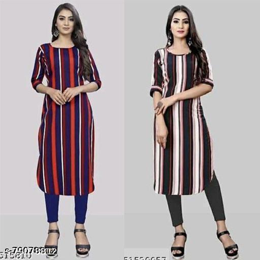 Polyster/Crepe fabric-plain linen kurtis APPLE CUT