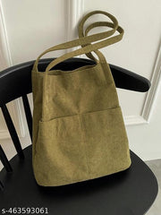 Corduroy Washable Trio Bag | Reusable Bag | Corduroy Smart Carry Bag For Women And Girls