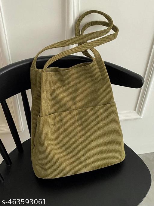 Corduroy Washable Trio Bag | Reusable Bag | Corduroy Smart Carry Bag For Women And Girls