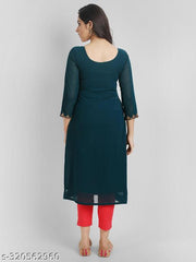 Jash Creation Women Embroidered Georgette A-line Kurta