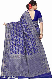 FANCY Exclusive Banarasi Silk Saree With Blouse piece