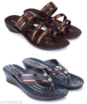Pack of 2 Lightweight Brown Sandal Slippers With High Quality Sole For Women