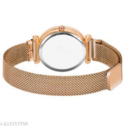 Luxury Mesh  Magnet Buckle Starry sky Quartz Watches For girls.