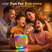 DPM Portable Sound Speaker with Wireless Microphone, RGB Lights, Loud Audio Output, AUX Support, Multi Device Connectivity