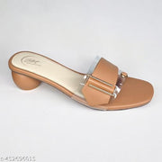 Fancy Ladies Sandals and Slippers | Casual Heel Sandals Girls | Attractive Beige Slippers & Flip Flops for Women