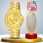 Rosra Golden Formal & Ethnic Casual Man’s & Boy’s Analog Watch For Men’s Chain