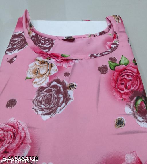Polyster/Crepe fabric-Women Ethnic Wear Women Crepe Fabric Printed Straight Kurti, Size -S, M, L, XL, XXL, 2XL, XXXL, 3XL, 4XL, 5XL ( New Arrival New Design Fashionable Kurti )