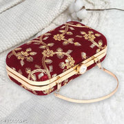 "Sky Wing Embroidered Minimalist Elegance Clutch: Sleek, Compact, and Fashion-Forward Design" With Free Handle