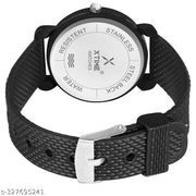 XTIME Analogue Watch Round White Dial & Black Resin Strap for Boys & Girls