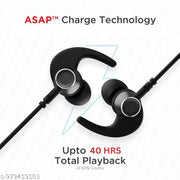 Palnek 235 Black Bluetooth 5.3 Neckband Earbuds with 40 Hours Battery Backup, Stereo Audio and Smart Connectivity