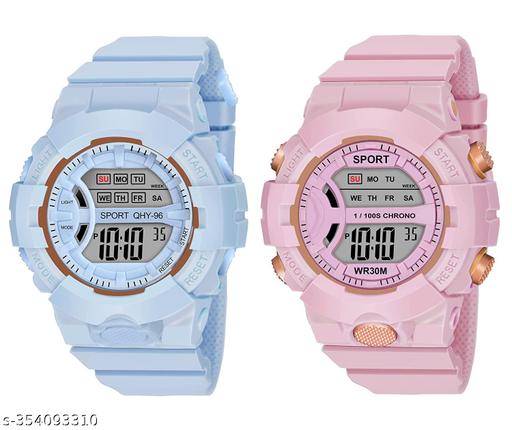 Digital Multi Function Kids Sports Watch for Boys & Girls (Pack of 2)