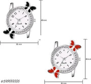 TRENDING BUTTERFLY DIAMOND GIRLS WOMEN BEAUTIFUL ANALOG WATCH COMBO |  Trendy Butterfly Diamond dial Latest Collection Women's & Girl's