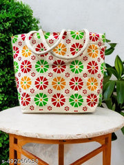 Creative Floral Canvas Grocery Bag