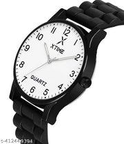XTIME Analogue Watch White Dial & Black Resin Strap for Men's & Boys