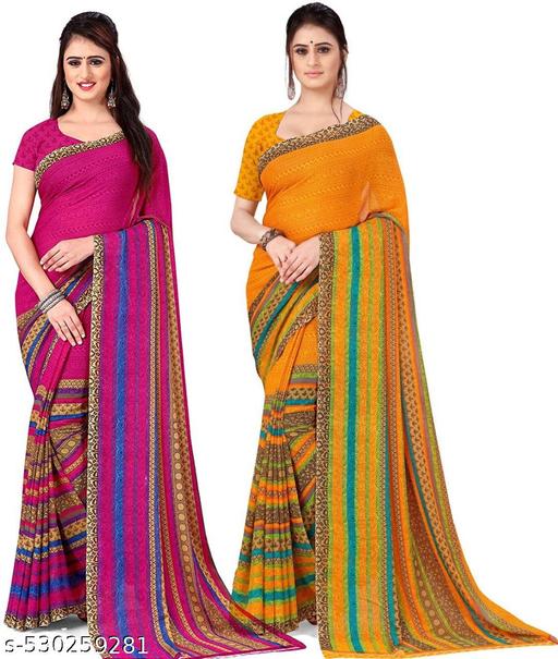 Daily Wear Georgette Saree with Unstitched Blouse Piece