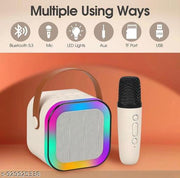 Karaoke Singing Mic with Speaker, 5 Voice Changing Mode (Any Colour) 1 Microphone