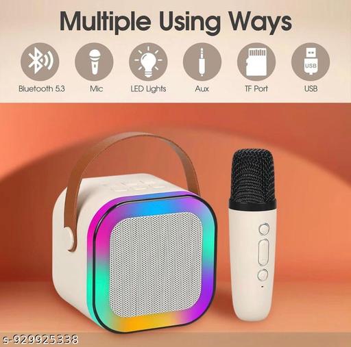 Karaoke Singing Mic with Speaker, 5 Voice Changing Mode (Any Colour) 1 Microphone