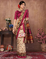 Women's Printed Trendy Art Silk Saree with Blouse Material