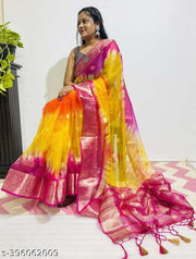 ORGANZA MULTY COLOUR SAREE, FANCY ORGANZA SAREE, ORGANZA SILK SAREE, 3D COLOUR SAREE  SAREE TRENDING SAREE FASTIVAL SAREE