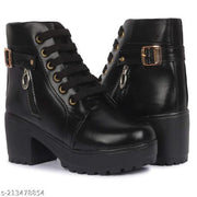 Trendy, Trending and Stylist Boot for Girls Latest Stylish High Heel Long Ankle Synthetic Leather Zipper Boots for Women/Girls/Ladies