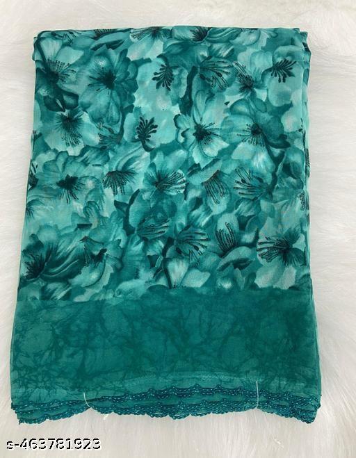 Georgette Printed Saree (With Lace)