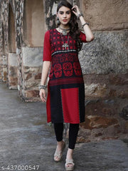 Stylish Women's Crepe Digital Printed Straight Kurti [Pack of 5]