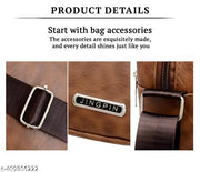SYGA Women &Men's Bag Pu Leather Large Capacity Shoulder Bag Casual Business Crossbody Bag(Brown)
