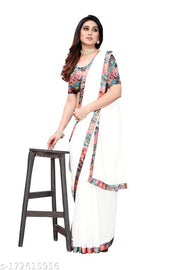 GEORGETTE SAREE WITH BEAUTIFUL LESS BORDER.