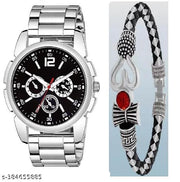 New Generation Watch Combo for Men and Boys Analog Watch - For Boys Stainless Chain Watch and Om Kadu Combo For Men and Boys