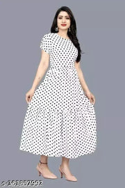 Polyster/Crepe fabric-Kurti Aanarkali And Dressh