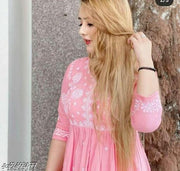 KUNJAL PEACH EMBROIDARY  KURTI