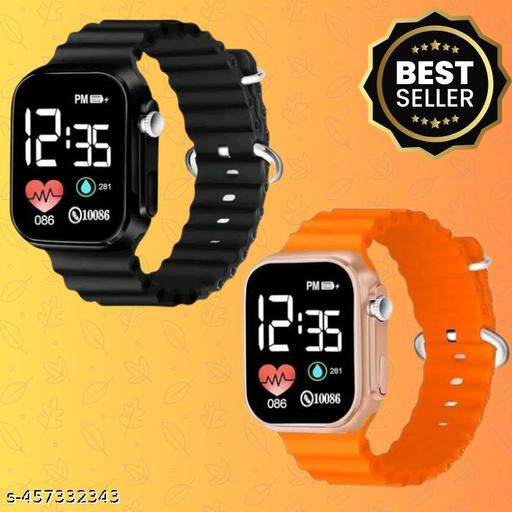 Pahal Pack Of 2 Ultra Design LED TIME DISPLAY  Watch - For Boys & Girls , Kids Watch, Sport Watch, Mens Watch, Women Watch, Watch (2 Pcs)