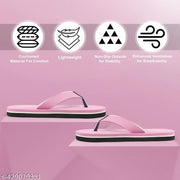 BLESSING Women Stylish | Super Soft | Ultra-Light |Flip-Flop Daily Use | Casual wear| Anti Skid |Thong Slippers for Women (Pink)