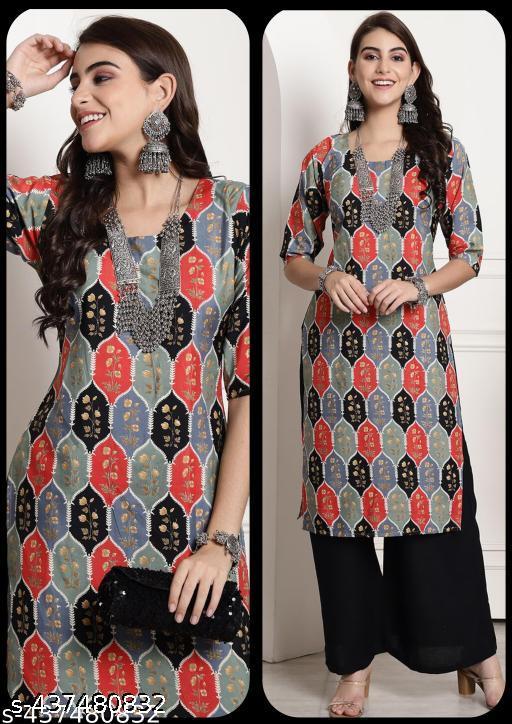 Polyster/Crepe fabric-Latest 2024-2025 KURTIS FOR WOMEN (SINGLE KURTI)