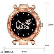 Queen Magnetic Strap Mash Girls Watch For Women Rose Gold Magnetic Chain magnet strap mash hand watch girls watch for women gift Rose gold Analog Watch - For Girls