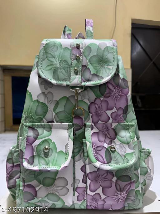 Latest Design Printed Backpack Artificial Leather College Backpacks for Girls & Women