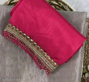 TRENDY TISSUE SAREE WITH EMBROIDERY LACE BRODER AND LATKAN OR ART SILK BLOUSE PIECE SAREE