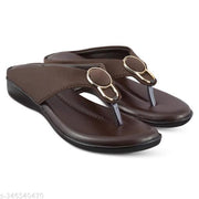 Unique Sandals Brown Slipper for Women , Women's Fashion Sandal Faux Leather, Comfortable & Stylish Wedges Ideal for Casual & Formal Occasions, Comfortable Lycra Slippers For Women, Flats for Women Stylish Latest Girls Unique
