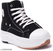 Layasa New Fashion High Top Women Sneaker Boot | Solid Sport  Women Boot | Walking Women Boot | Dancing Women Boot | Daily Wear|Party Wear Boot | Comfortable Boot Shoes For Women
