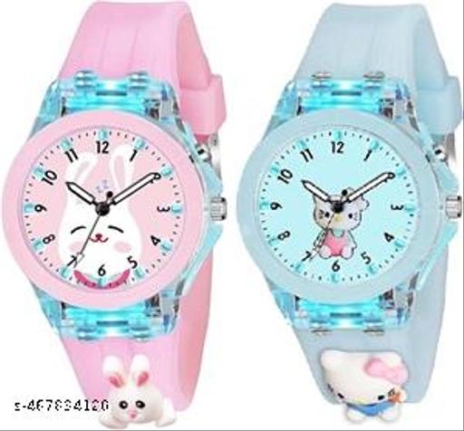 KIDS WATCH BEST WATCH GIRL AND BOY WATCH 3D CARTOON WATCH 3D CARTOON CARACTER Watch for Kids HELLO KITTY Digital Lighting Glowing Kid Watch with LIGHT for Boys and Girl ((Multicolor Kids Watch) [3-10 Years]