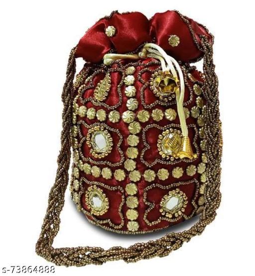 Fancy Handmade Mirror Work Potli Bags