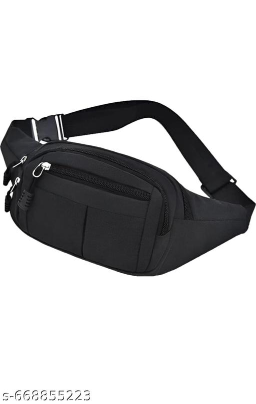 Waist Pack for Travel, Hiking & Sports – Unisex Zip Pouch Belt Bag for Phone, Money & Documents (Black
