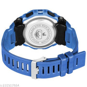 HALA HL-1035-Blue Shockproof Silicone Strap Hybrid Square Dial Sports Chronograph Multi Function Working Premium Quality LED Luminous Light For Mens & Boys Digital Watch - For Men