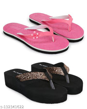 TWO SOFT Comfortable & Stylish Extra Soft Slippers/ Flip Flop for Women & Girls Combo of 2