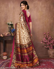 Women's Printed Trendy Art Silk Saree with Blouse Material