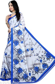 LEELAVATI Georgette Printed Daily / Party & Festive Wear Combo of 2 Stylist Fashionable Saree With Blouse pieces ( White  )